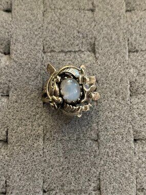 NEW Vintage Sterling Silver Ring Sz 5 Handmade Moonstone Bob Stringer Y2K $250